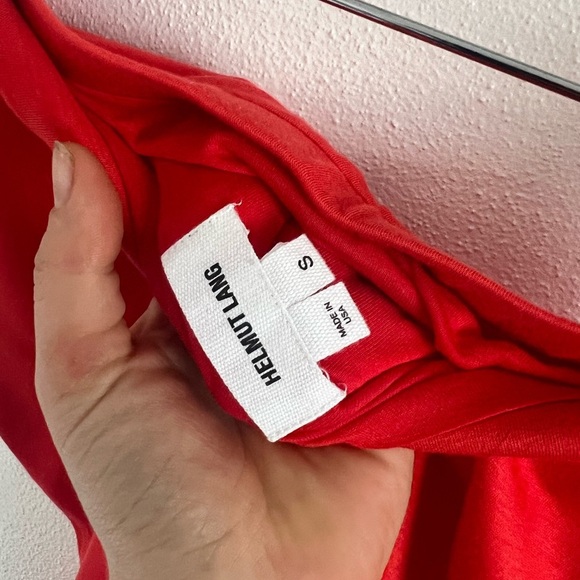 Helmut Lang Orange Red Midi Skirt, size small - Picture 6 of 6